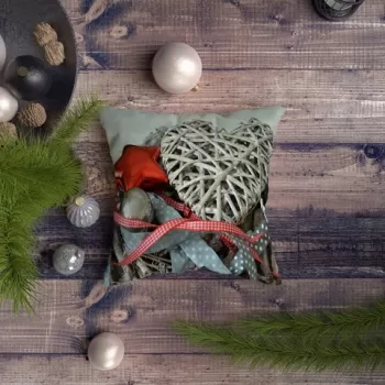 Perna decorativa, NYXMAS093, 43x43 cm, 50% Bumbac / 50% Poliester, Multicolor imagine