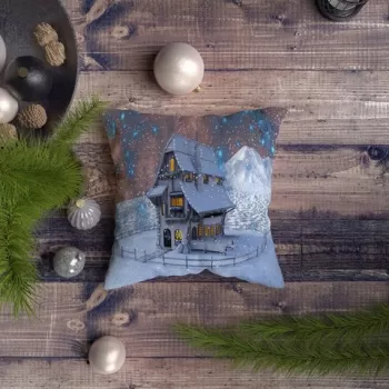 Perna decorativa, NYXMAS096, 43x43 cm, 50% Bumbac / 50% Poliester, Multicolor imagine