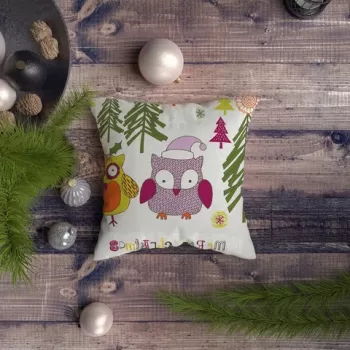 Perna decorativa, NYXMAS097, 43x43 cm, 50% Bumbac / 50% Poliester, Multicolor imagine