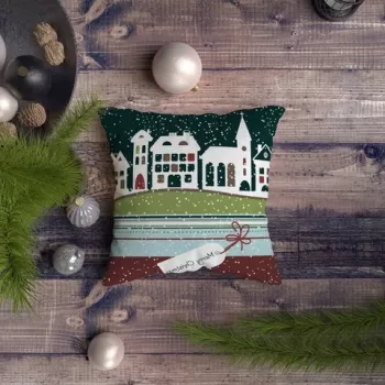 Perna decorativa, NYXMAS098, 43x43 cm, 50% Bumbac / 50% Poliester, Multicolor imagine