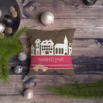 Perna decorativa, NYXMAS099, 43x43 cm, 50% Bumbac / 50% Poliester, Multicolor imagine