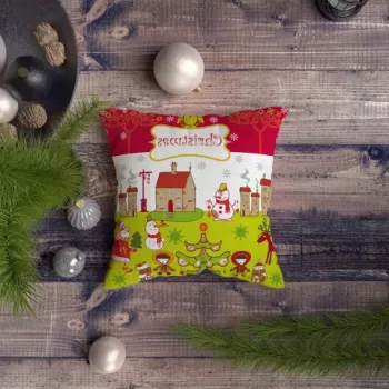 Perna decorativa, NYXMAS100, 43x43 cm, 50% Bumbac / 50% Poliester, Multicolor imagine