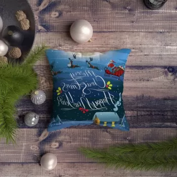 Perna decorativa, NYXMAS115, 43x43 cm, 50% Bumbac / 50% Poliester, Multicolor imagine