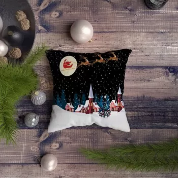 Perna decorativa, NYXMAS116, 43x43 cm, 50% Bumbac / 50% Poliester, Multicolor imagine
