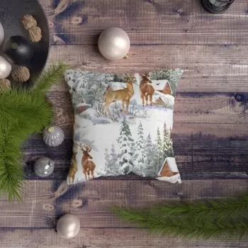 Perna decorativa, NYXMAS117, 43x43 cm, 50% Bumbac / 50% Poliester, Multicolor imagine