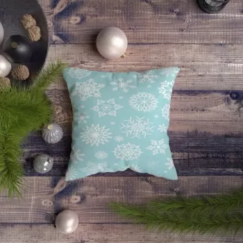 Perna decorativa, NYXMAS119, 43x43 cm, 50% Bumbac / 50% Poliester, Multicolor imagine