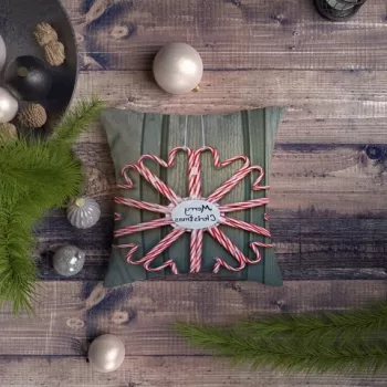 Perna decorativa, NYXMAS121, 43x43 cm, 50% Bumbac / 50% Poliester, Multicolor imagine