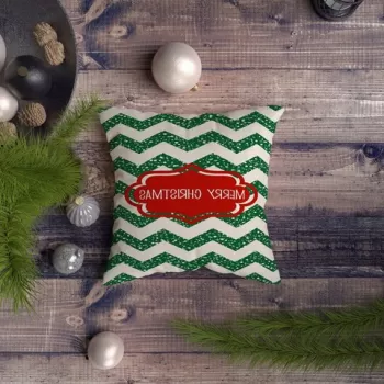 Perna decorativa, NYXMAS123, 43x43 cm, 50% Bumbac / 50% Poliester, Multicolor imagine