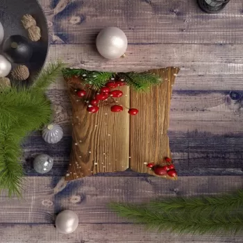 Perna decorativa, NYXMAS125, 43x43 cm, 50% Bumbac / 50% Poliester, Multicolor imagine