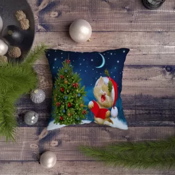Perna decorativa, NYXMAS126, 43x43 cm, 50% Bumbac / 50% Poliester, Multicolor imagine