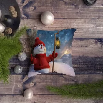 Perna decorativa, NYXMAS127, 43x43 cm, 50% Bumbac / 50% Poliester, Multicolor imagine