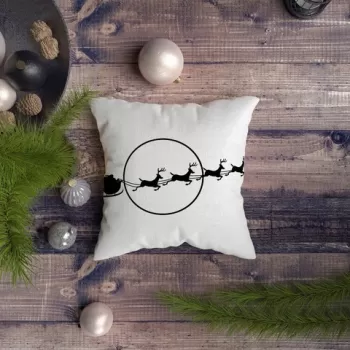 Perna decorativa, NYXMAS128, 43x43 cm, 50% Bumbac / 50% Poliester, Multicolor imagine