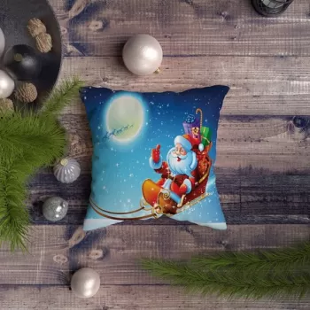 Perna decorativa, NYXMAS138, 43x43 cm, 50% Bumbac / 50% Poliester, Multicolor imagine