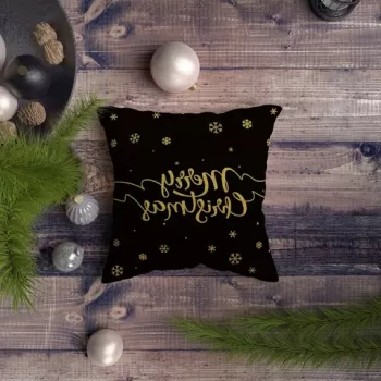 Perna decorativa, NYXMAS142, 43x43 cm, 50% Bumbac / 50% Poliester, Multicolor imagine