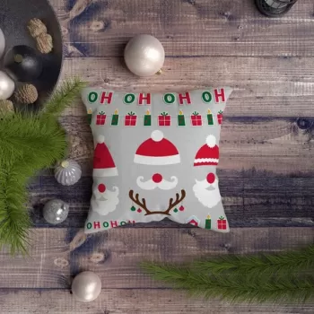 Perna decorativa, NYXMAS144, 43x43 cm, 50% Bumbac / 50% Poliester, Multicolor imagine