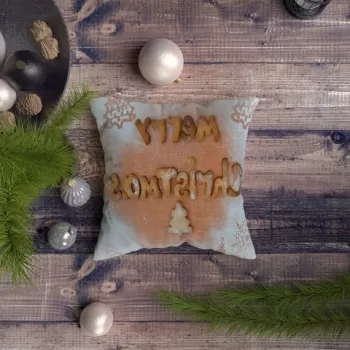 Perna decorativa, NYXMAS146, 43x43 cm, 50% Bumbac / 50% Poliester, Multicolor imagine
