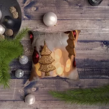Perna decorativa, NYXMAS148, 43x43 cm, 50% Bumbac / 50% Poliester, Multicolor imagine