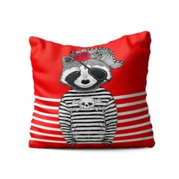 Perna decorativa Raccoon Pirate, Oyo Kids, 43x43 cm, poliester, multicolor imagine