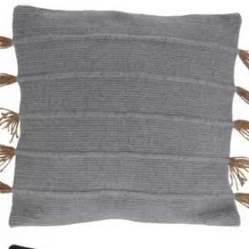 Perna decorativa Rib Line, 45x45 cm, bumbac, gri deschis imagine