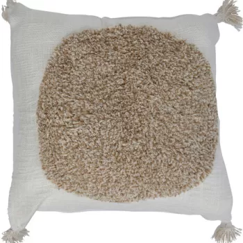 Perna decorativa Tufted, 45x45 cm, bumbac, alb/crem imagine