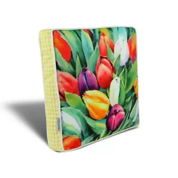Perna decorativa, YM1076, 42x42 cm, 50% Bumbac / 50% Poliester, Multicolor imagine