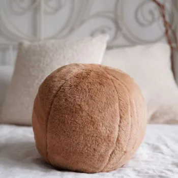 Perna, Pelus Top, 25x25x25 cm, 75% RECYCLED POLYESTER/25% POLYESTER, Maro deschis imagine