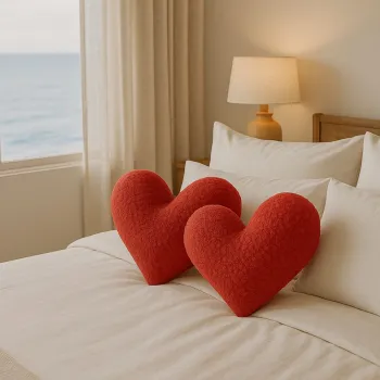 Perna, Teddy Kalp Big, 42x45x12 cm, Poliester, Rosu imagine