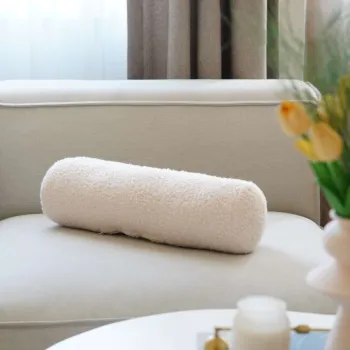 Perna, Teddy Roller, 50x14x14 cm, 75% RECYCLED POLYESTER/25% POLYESTER, Bej deschis imagine