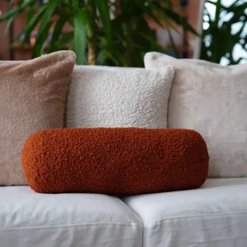 Perna, Teddy Roller, 50x14x14 cm, 75% RECYCLED POLYESTER/25% POLYESTER, Caramiziu imagine