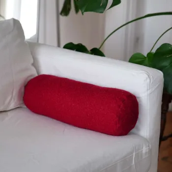 Perna, Teddy Roller, 50x14x14 cm, 75% RECYCLED POLYESTER/25% POLYESTER, Rosu imagine