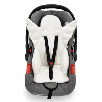 Perna universala copii Baby Pad, Angel Wings, 60x63x5 cm, Bumbac, Ecru imagine