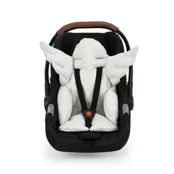 Perna universala copii Baby Pad, Angel Wings, 60x63x5 cm, Bumbac, Gri deschis imagine