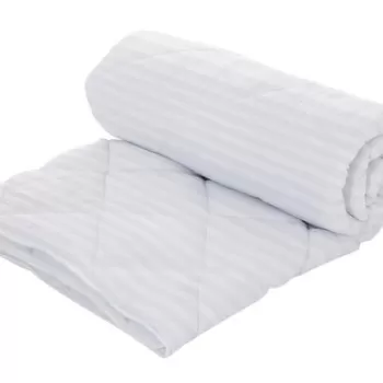 Pilota Alcam Damasc White Line 140x200 cm, umplutura bumbac, 300 g/mp imagine