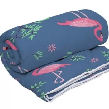 Pilota Alcam Pink Flamingo microfibra matlasata, 140x200 cm, 250g/mp imagine