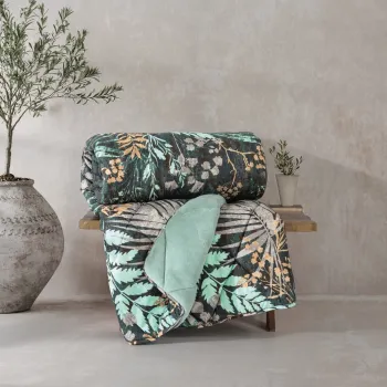 Pilota dubla, Velvet - Clorasa Mint, Cotton Box, Poliester imagine