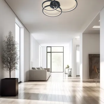 Plafoniera Aaron, TRIO, 79x64x10.5 cm, 36.5W, 1x SMD LED, metal, antracit imagine