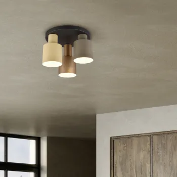 Plafoniera Agudo, TRIO, 30x24.5 cm, 40W, 3x E27, metal, multicolor imagine
