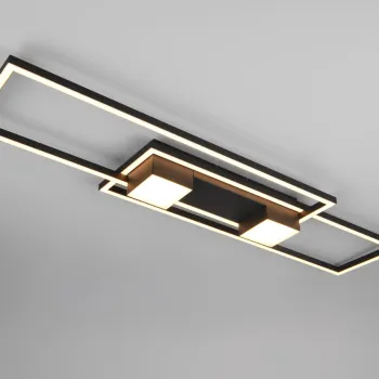 Plafoniera Albany, TRIO, 100x28x8 cm, 37W, 1x SMD, aluminiu, negru mat imagine