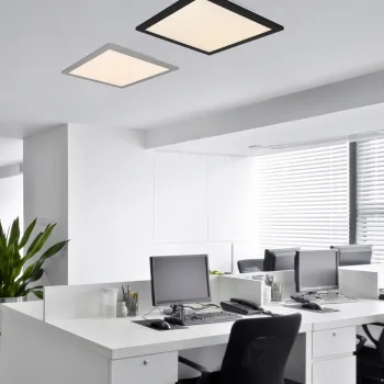 Plafoniera Alpha, RL, 45x45x5 cm, 18W, 1x SMD LED, metal, negru mat imagine