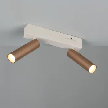 Plafoniera Ambala, TRIO, 26x4x17.5 cm, 5.5W, 2x SMD, metal, alb/aramiu imagine