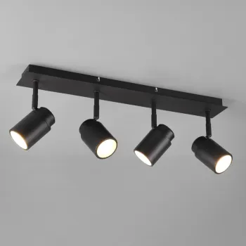 Plafoniera Angelo, TRIO, 52x19.5x9.5 cm, 5W, 4x GU10, metal, negru mat imagine