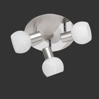 Plafoniera Antibes, RL, 22x17 cm, 28W, 3x E14, metal, argintiu mat/alb imagine