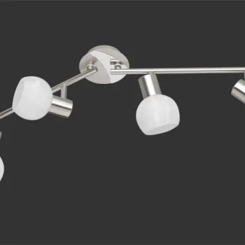 Plafoniera Antibes, RL, 69.5x11x20 cm, 28W, 4x E14, metal, argintiu mat/alb imagine