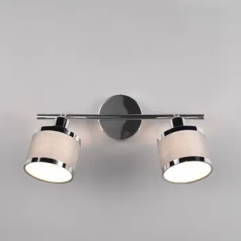 Plafoniera Arosa, TRIO, 52.5x10x19 cm, 28W, 2x E14, metal, argintiu/gri imagine