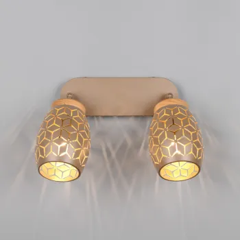 Plafoniera Bidar, RL, 28x12x27 cm, 10W, 2x E14, metal, aramiu imagine