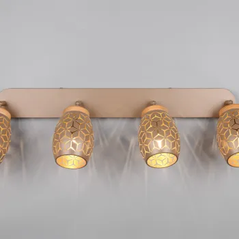 Plafoniera Bidar, RL, 74x12x27 cm, 10W, 4x E14, metal, aramiu imagine