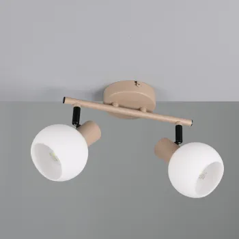 Plafoniera Boba, RL, 25x10x18.5 cm, 10W, 2x E14, metal, bej inchis/alb imagine