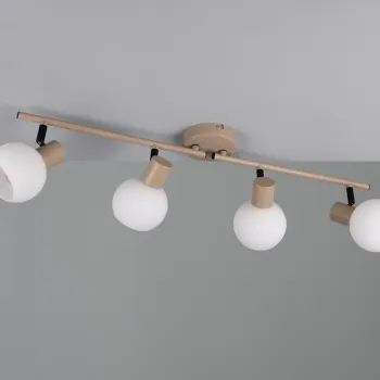 Plafoniera Boba, RL, 70x10x18.5 cm, 10W, 4x E14, metal, bej inchis/alb imagine