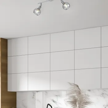 Plafoniera Brest, RL, 40x9x20.5 cm, 15W, 2x E14, metal, argintiu imagine