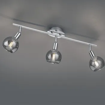 Plafoniera Brest, RL, 58x9x20.5 cm, 15W, 3x E14, metal, argintiu imagine